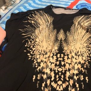 Brand New Top-Tan and Black with beading